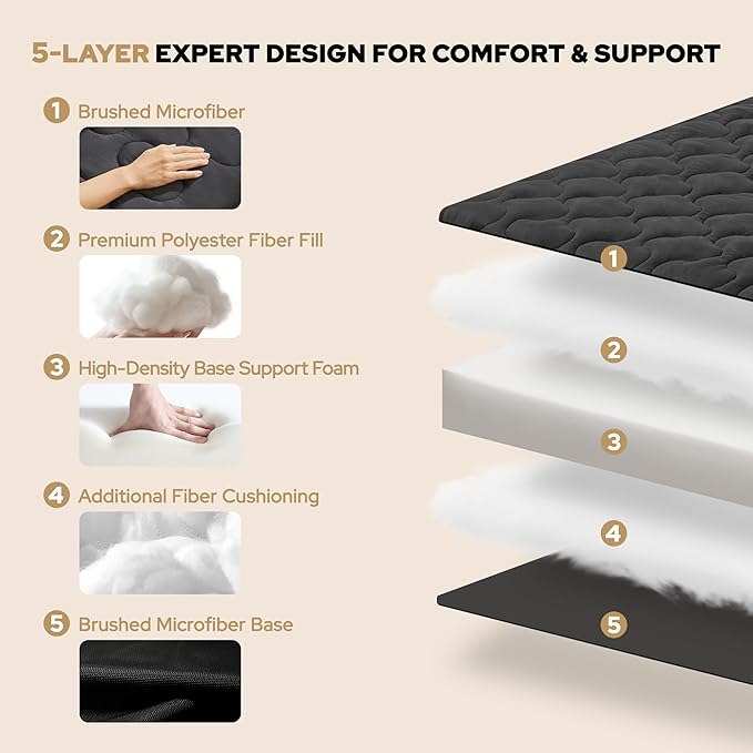 Japanese Floor Mattress, Futon Mattress Full Size 3" Thick Portable Sleeping Pad with High Density Foam, Foldable & Comfortable Tatami Mat for Adult, Roll Up Lounger Camping Bed, Gray