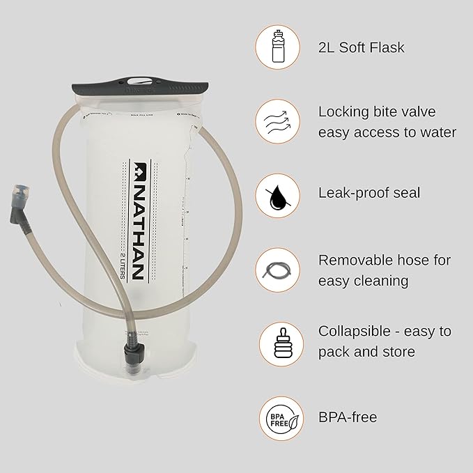 Nathan Hydration Vest with 2 Liter Bladder Included, Running Vest for Men and Women, Running Backpack w/ Smartphone Pocket, One Size Fits Most