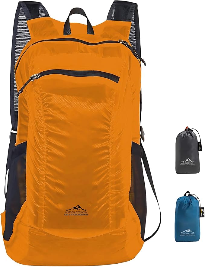 Daypack Ultralight Foldable Water-Resistant Nylon Durable & Tear-Resistant, Ideal for Hiking, Camping, Travel, Compact Size Fits Pocket