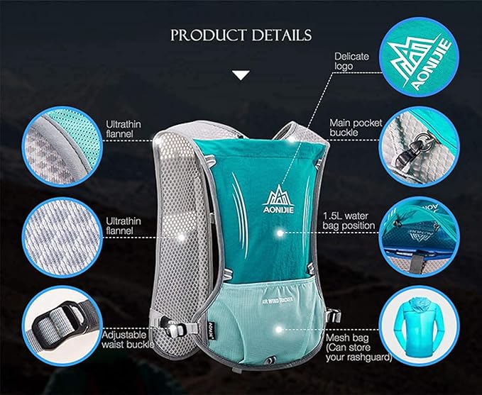 5L Lightweight Running Backpack Outdoor Sports Trail Racing Marathon Hiking Fitness Bag Hydration Vest Pack
