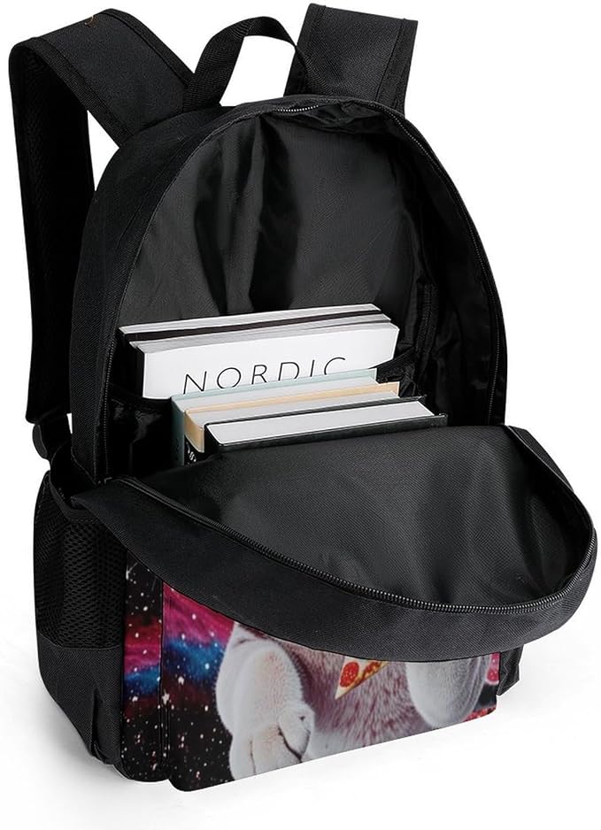 Shoulder Book Bags Anti-Theft Multipurpose Big Capacity Bookbag, Galaxy Taco Cat Pizza Travel Hiking Backpack With Smooth Zippers
