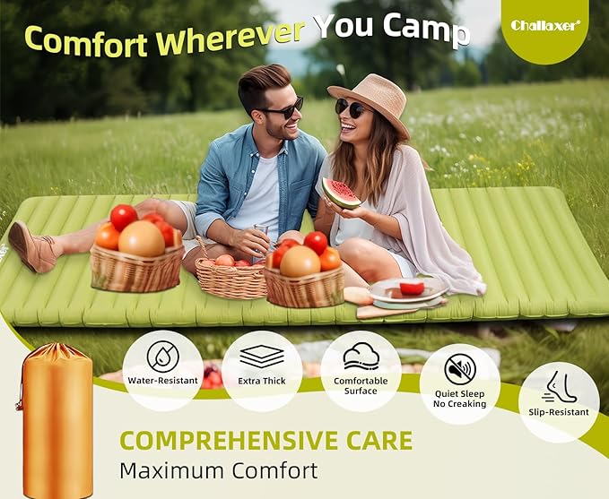 Ultralight Inflatable Sleeping Pad for Camping and Backpacking, 72x26 inches, 3.62-inch Thickness, Waterproof & Easy Inflation, Lightweight Sleeping Pad for Outdoor Adventures