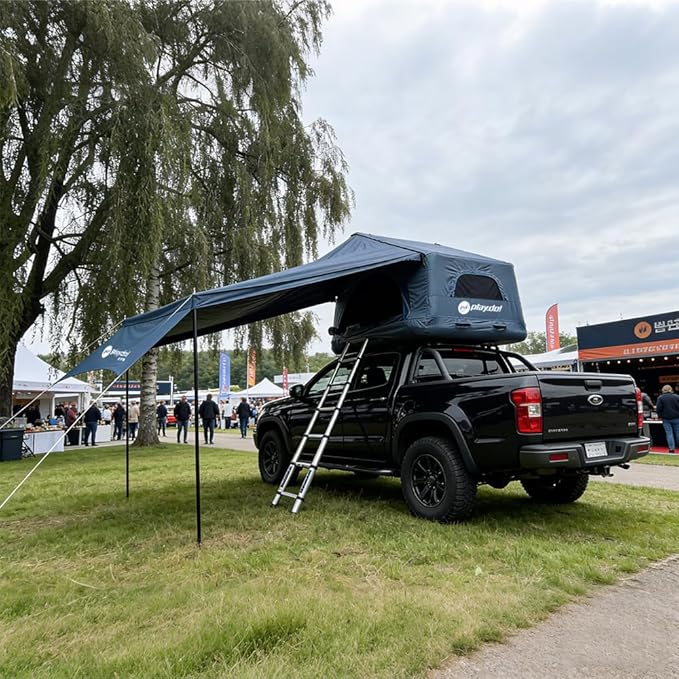 PlayDo Air Tents for Camping Rooftop Tent Easy Setup Inflatable Roof Tent Blow Up Car Top Tent for Pickup Truck SUV with Strip Light, Ladder, Air Mattress
