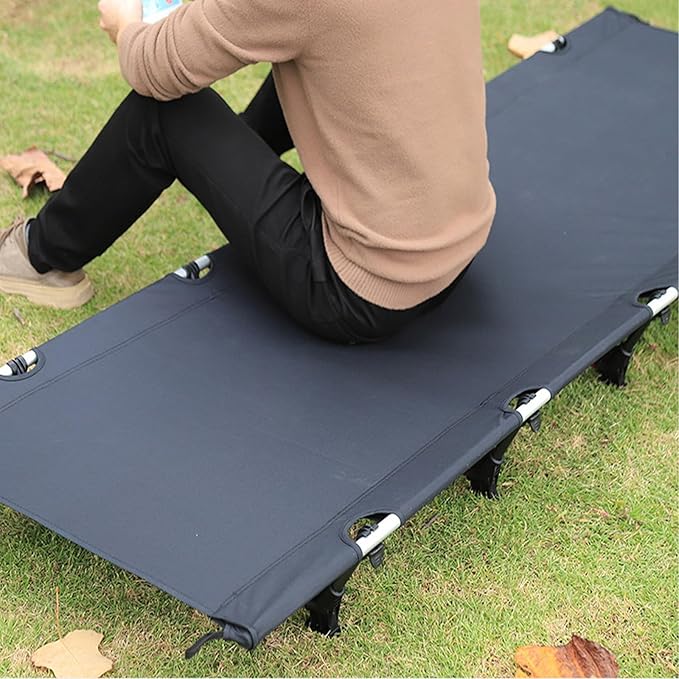 OSWIN Ultralight Camping cot, Portable Camping Cots for Adults, Folding Backpacking cot, Suitable for Outdoor Travel, Hiking,Mountaineering, Light Backpacking (Black)
