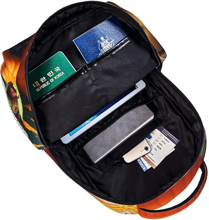 Backpack Polyester Multipurpose Anti-Theft Thanks Giving Pumpkin Corn Fruit Art Shoulder Bag Big Capacity Gym Outdoor Hiking Backpack With Padded Straps