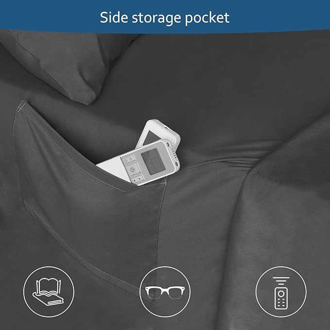 Extra Deep Pocket Full Sheet Set - Breathable & Extra Soft - Deep Pocket Full Size Sheet Sets - Easy Fit 16in to 24in Mattress - 4 Piece Set - Black Bed Sheets Set