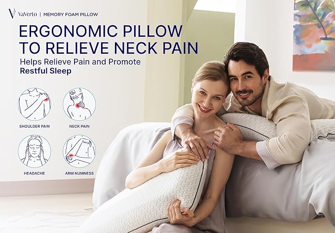 Cooling Gel Memory Foam Pillow - 1-Pack - King Size Bed Pillows For Sleeping - Medium-Firm - Back, Stomach and Side Sleeper Pillow - Shoulder & Back Pain Relief - Washable , Bamboo Viscose Cover