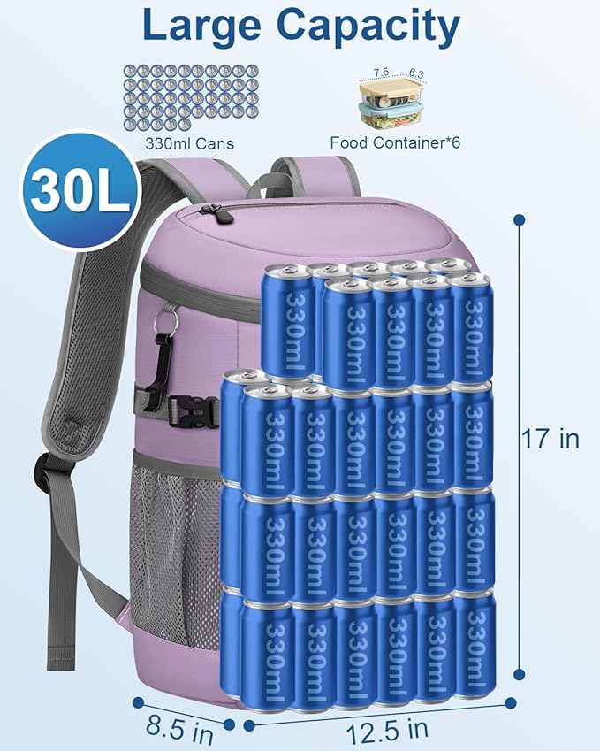 Cooler Backpack Insulated Waterproof,30/45 Cans Backpack Coolers Leakproof Lunch Backpack for Men Women Portable Soft Cooler Bag for Beach Camping Trave Picnic