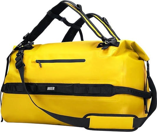 MIER Waterproof Duffel Bag Motorcycle Dry Bag Backpack Large Roll-Top Heavy Duty Dry Duffle Bags for Kayaking Camping Boating Gym Beach Cruise Ship, 60L/80L