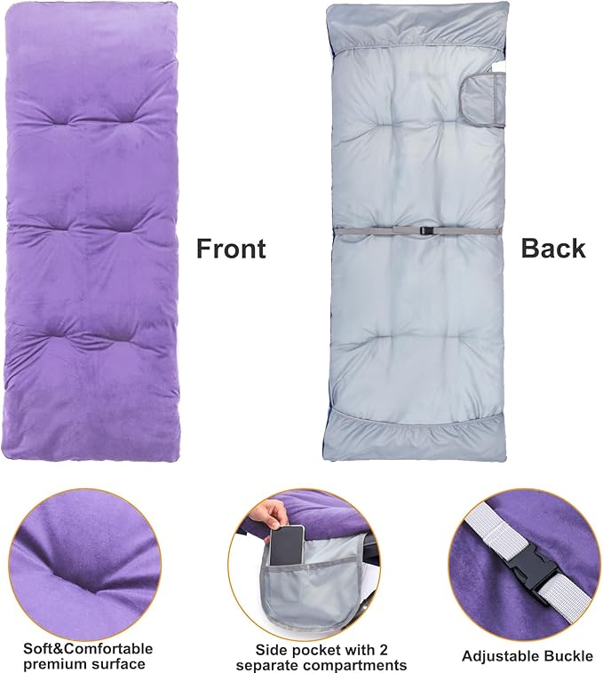 Folding Camping Cot Pad - Portable & Comfortable Outdoor Sleeping Mat with Elastic Strap, Lightweight Waterproof Bottom Mattress Pad