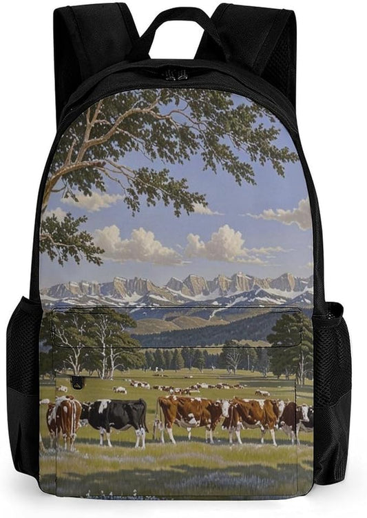 Rucksacks Lightweight Multipurpose Anti-Theft Animal Herefords Cattle Party Shoulder Bag Big Capacity Laptop Book Bag Rucksack With Padded Straps