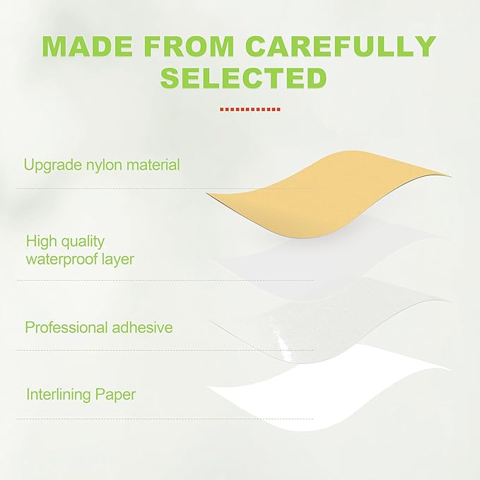 7x9in Nylon Repair Patch，Tent Repair Kit，Self Adhesive Waterproof Fabric Repair Tape for Tent, Umbrella, Sleeping Bag, Down Jackets,Knapsack.（Khaki,6ps）