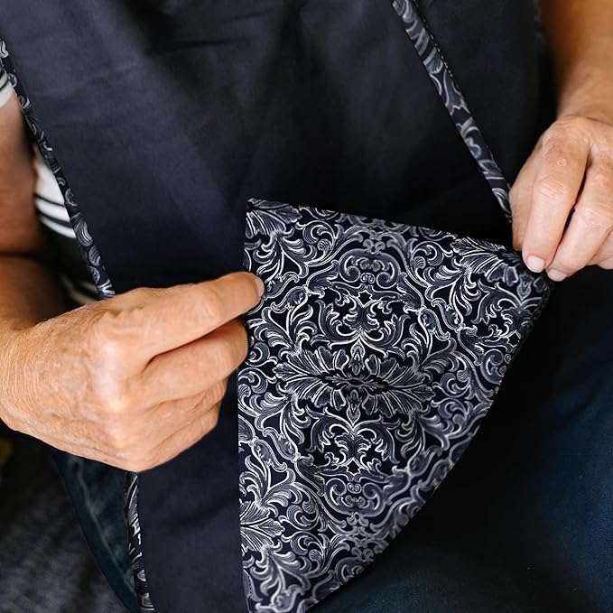 Reversible Adult Bibs for Women & Men - Adult Bib Scarf for Elderly - Dining Clothing Protectors - Washable Dining Scarf for Senior Citizens