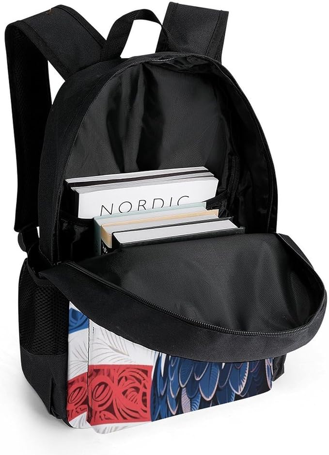 Daypack Backpack Multipurpose Anti-Theft Large Capacity Bookbag, American Flag Eagle Art Travel Hiking Camping Rucksack With Adjustable Shoulder Straps