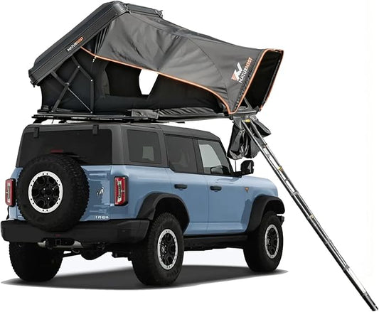 Naturnest Rooftop Tent Aluminum Hard Shell, Easy Set Up Large Roof Tent for 3 Person Camping Top Tents, Waterproof UV-Resistant 4 Season Tents for Truck, Jeep, SUV, Trailer - Sirius 2 Aluminum