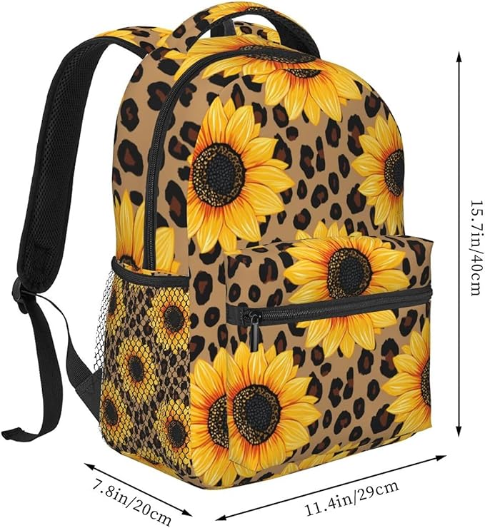 Rucksacks Lightweight Multipurpose Anti-Theft 90S Sunflower Leopard Shoulder Bag Large Capacity Business Computer Bag With Smooth Zippers