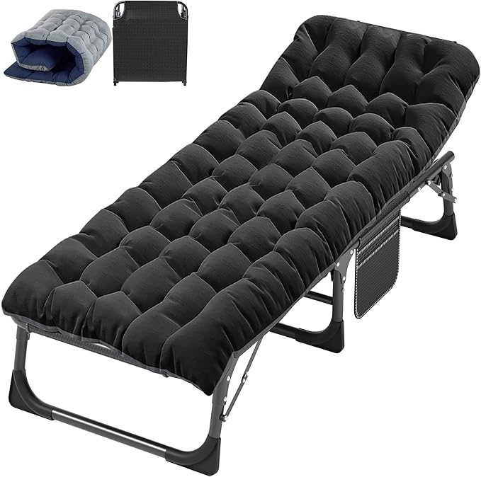 ABORON Camping Cot for Adults, Folding Sleeping Cot with Mattress, 500 lb Capacity Heavy Duty Outdoor Folding Sleeping Bed, Portable Cot Bed for Camping, Indoor Guest Use, Home & Travel