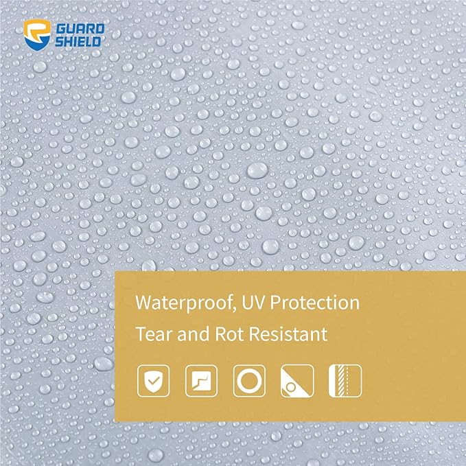 GUARD SHIELD Silver Tarp Waterproof 10x10 Feet Medium Duty All Purpose Poly Tarps Cover 7mil