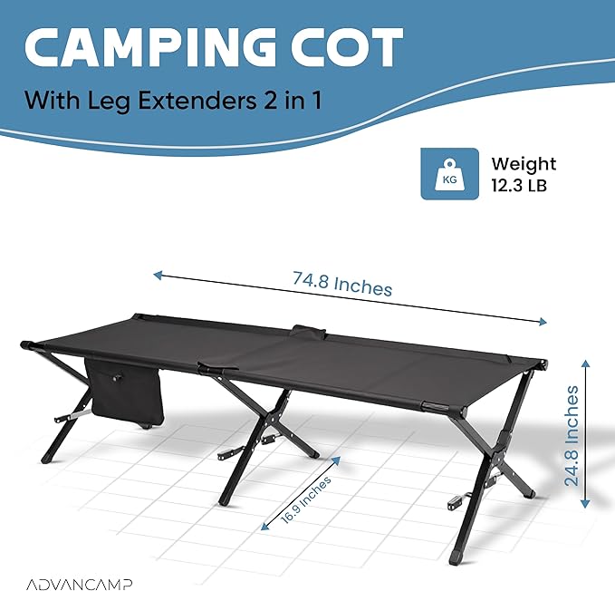 Ultralight Camping Cot for Adults, 120kg Sleeping Support Camping Bed, Easy Setup, Foldable and Portable for Backpacking, Hiking and Travel