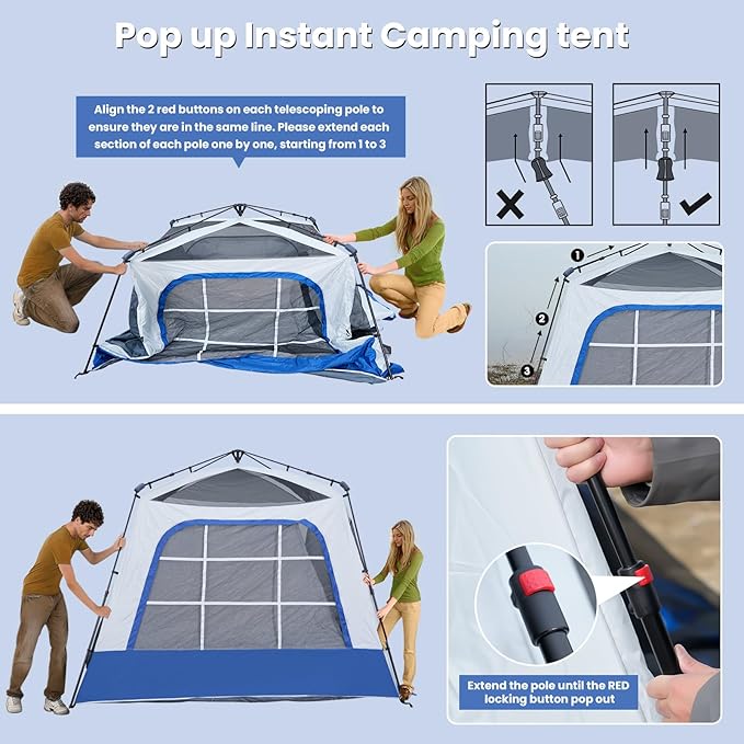 SUV Tent Attachment for Camping, Car Tents for SUV Tailgate Tents with Screen Room & Awning,Easy Set Up Car Camping Pop Up Tent - NavyBlue