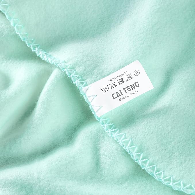 CAI TENG Fleece Throw Blankets Blanket Lightweight Warm Soft Cozy Kids Pet-Friendly Bulk Fleece Blanket Solid for Home, Bed, Sofa, Dorm, Office, Gifts, Outdoor Mint 6 Pack 50 x 60 inch