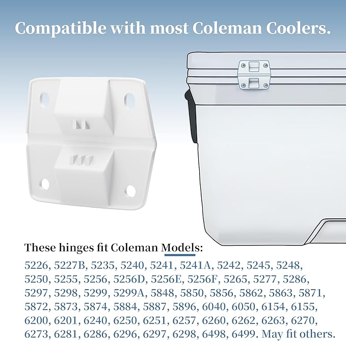 Cooler Plastic Hinges Compatible with for Coleman, Ice Chest Hinges Replacement Parts for Coleman Xtreme Coolers、Rubbermaid Coolers-2 Pack