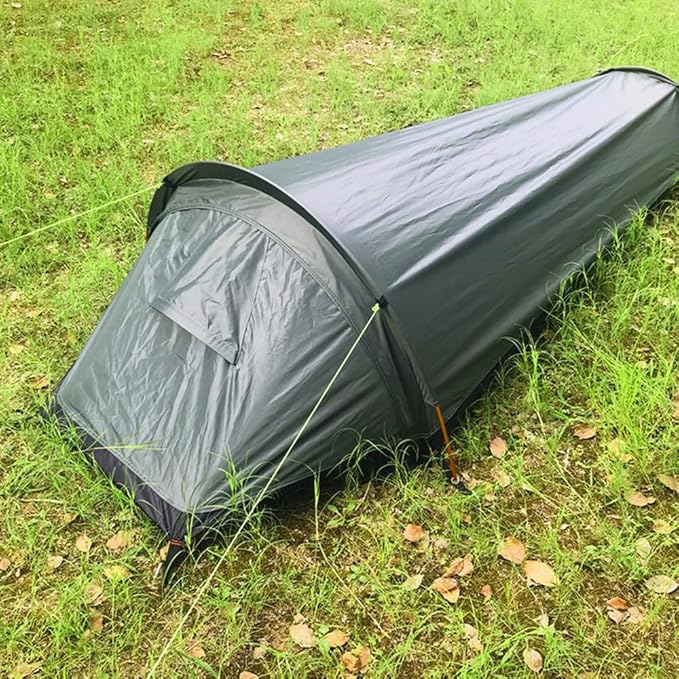 Single Person Backpacking Tent Hiking Bivy Tent Lightweight Sleeping Bag Tent with Ground Cloth,Backpacking Tent