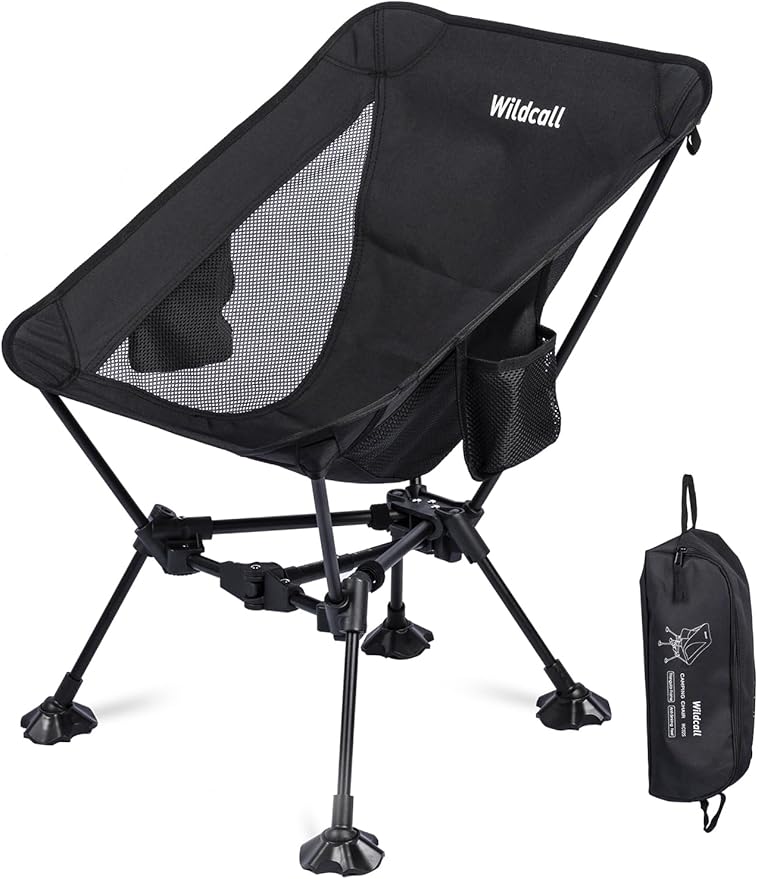 WildCall Lightweight Folding Camping Chair Compact Beach Chair with Anti-Sinking Large Feet