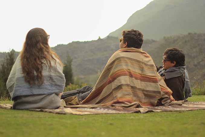 Alpaca Wool Blanket – Queen Size, 87 x 64 Inches – Warm & Lightweight – Couch, Bed, or Outdoor Blanket – Beige