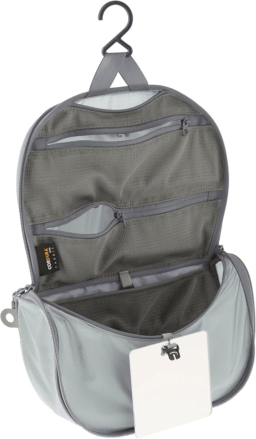 Sea to Summit Small Hanging Toiletry Bag, Extra Compact Travel Organizer for Minimalist Adventures, HighRise Grey
