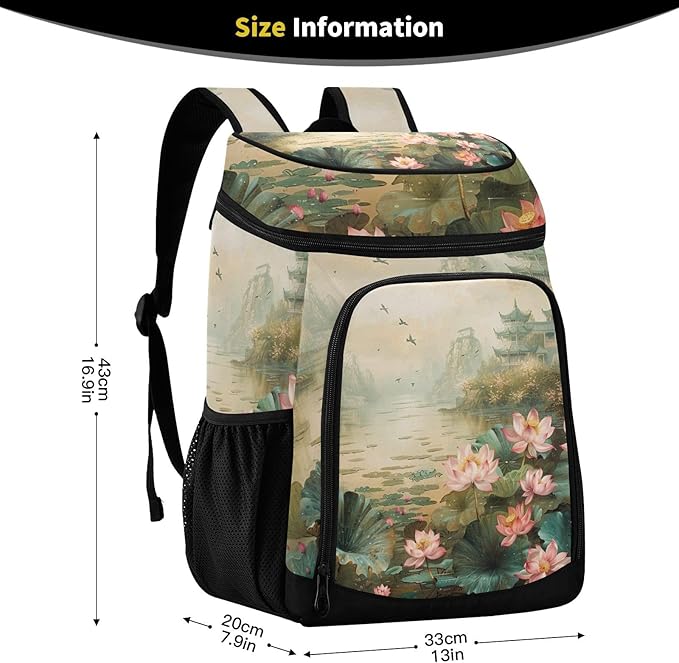 YETTASBIN Leakproof 36 Cans Cooler Backpack for Men Women - Lotus Insulated Backpack Cooler Large Capacity Waterproof Lunch Bag for Hiking, Camping, Beach, Fishing, Work