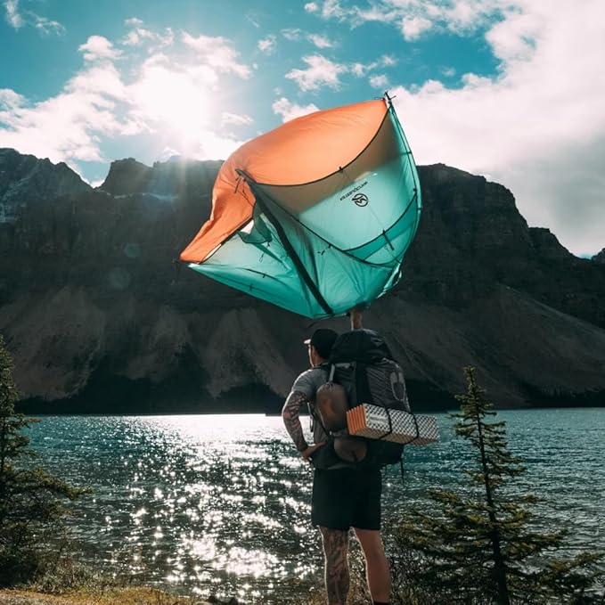 Horizon Lite 2 Ultralight 2-Person Backpacking Tent – Freestanding, 3-Season, Waterproof Double-Door Design – Seafoam Blue