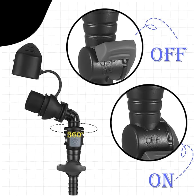 4 Packs Hydration Bladder Valve Replacement Mouthpiece Replacement Hydration Pack Mouthpiece Backpack Valve Compatible with Most Water Backpack and Brands