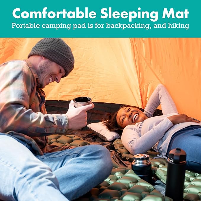 Ultralight Sleeping Mat - Inflatable & Compact Camping Air Mattress for Backpacking, Hiking
