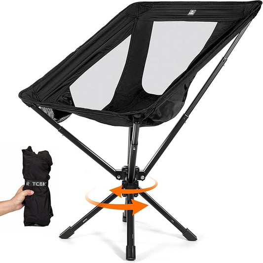 Portable Camping Chair - SwivelCore 180 Swivel & Auto-Return, Small Compact Lightweight Folding Chairs for Adults, Outdoor Backpack Chair for Adventures, Setup in Seconds, Support 300 LBS
