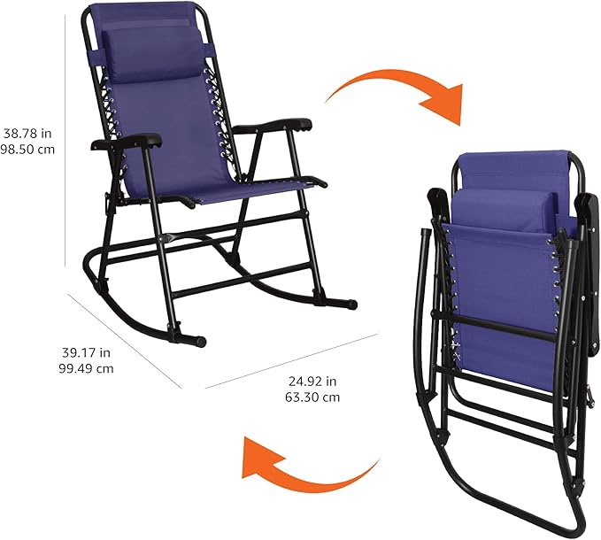 Amazon Basics Foldable Rocking Chair - Blue