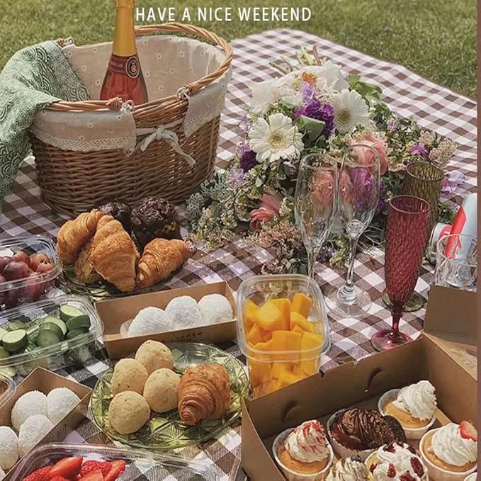 K Y KANGYUN Extra Large Picnic Blanket Outdoor Beach Blankets, Water-Resistant Foldable Sandproof Blankets Cute Picnic Mat for Beach, Camping Grass Lawn Park Mats (Brown 2, 80x80 in)