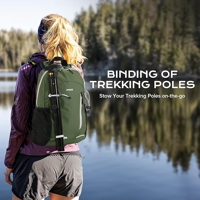 15L Water-resistant Hiking Daypack, Small Backpack Travel Outdoor, Lightweight Packable Day Pack Carry On for Women Men Adults