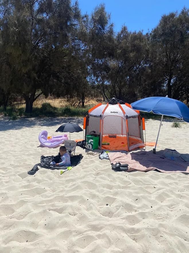 Pop up Sun Shade,Screen House,Instant Mosquito Bug Tent for Camping,Included Roll-up Wind Blinds,Easy Set Up Beach Tent Canopy with UPF 50+ Uv Protection for Kids, Family & Friends