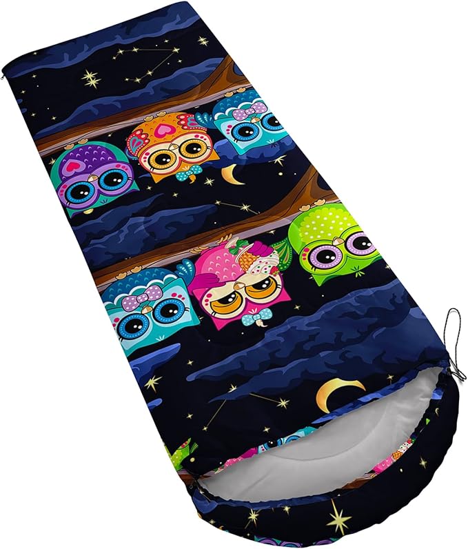 AILONEN Girls Pink Camping Sleeping Bags,Lightweight & Waterproof,3 Season Warm & Cool Weather,Cute Bow Duck Print Sleeping Bags for Kids,Girls,Adults Travelling,Outdoors