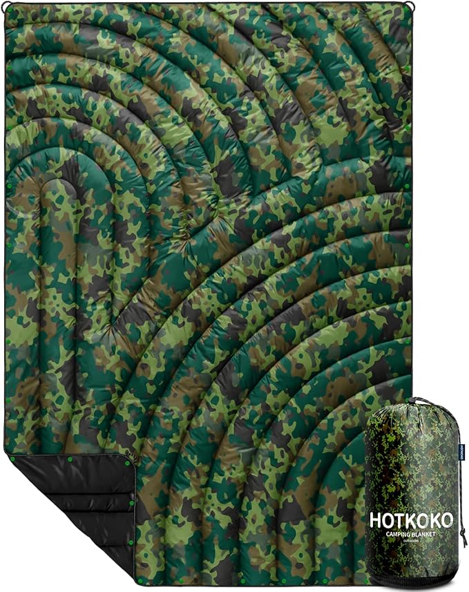 Camping Blanket,Lightweight Puffy Printed Camping Blanket Packable Outdoor Blanket for Camping,Traveling, Stadium, Hiking, Picnics