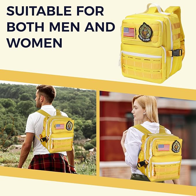 9L Mini Tactical Backpack for Men Women,Small Military Tactical Backpack for Sport,Gym,Hiking,Travel,Camping (Yellow)