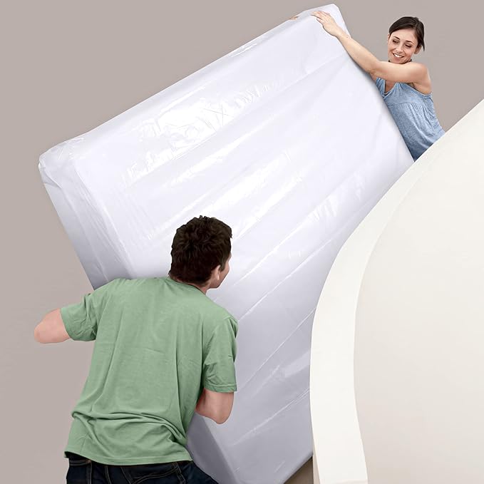 Utopia Home King Size Mattress Cover for Moving (2 Pack), 2 Mil Thick Plastic Mattress Bag for Disposal, Mattress Encasement Fits Mattresses up to 14 Inches, Mattress Bags for Moving