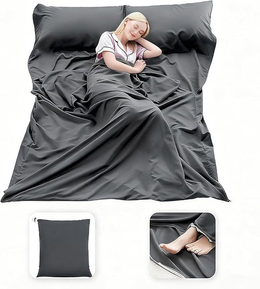Sleeping Bag Liner Lightweight Compact Sleeping Bag Sack Portable Clean Travel Sheet Camping Sleep Sheet for Backpacking Hotel Hiking