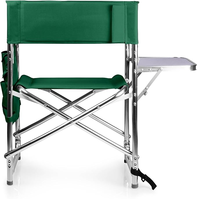 Personalized Embroidered Sports Director Chair with Side Table and Storage Pockets by Picnic Time - Hunter Green