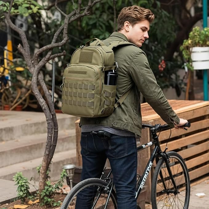 Tactical Backpack for Men Military Backpacks with Holster Army 3 Days Assault Pack Bug Out Bag for Hiking Camping (Green)