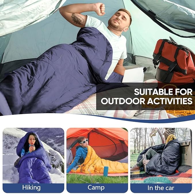 OBTANIM Sleeping Bags Portable Waterproof Camping Sleeping Bag for Adults Kids 4 Seasons Cold Weather or Warm Backpacking Hiking Mountaineering Indoor Outdoor Use