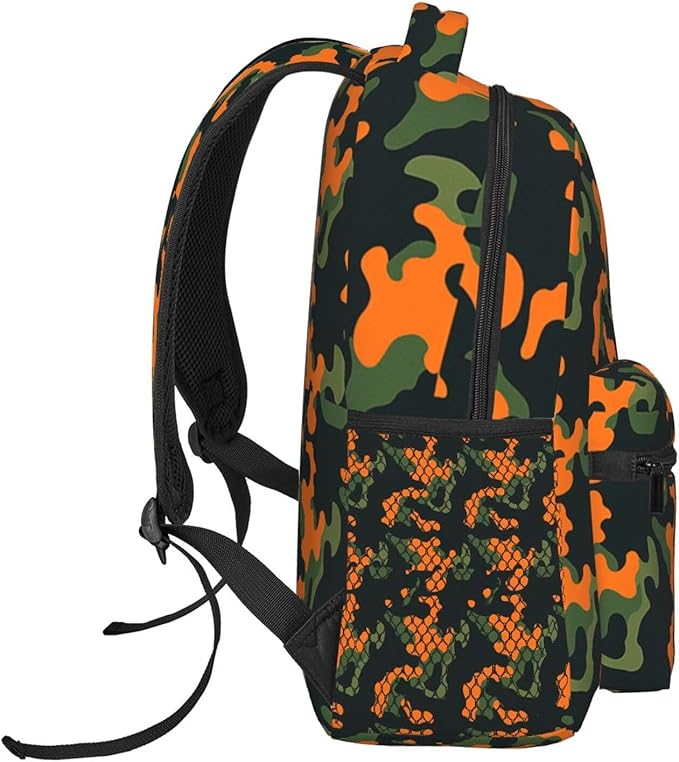 Men Women Lightweight Camouflage Memorial Day Casual Daypack Large Capacity Bookbag With Adjustable Shoulder Straps for Gym Business Bicycle