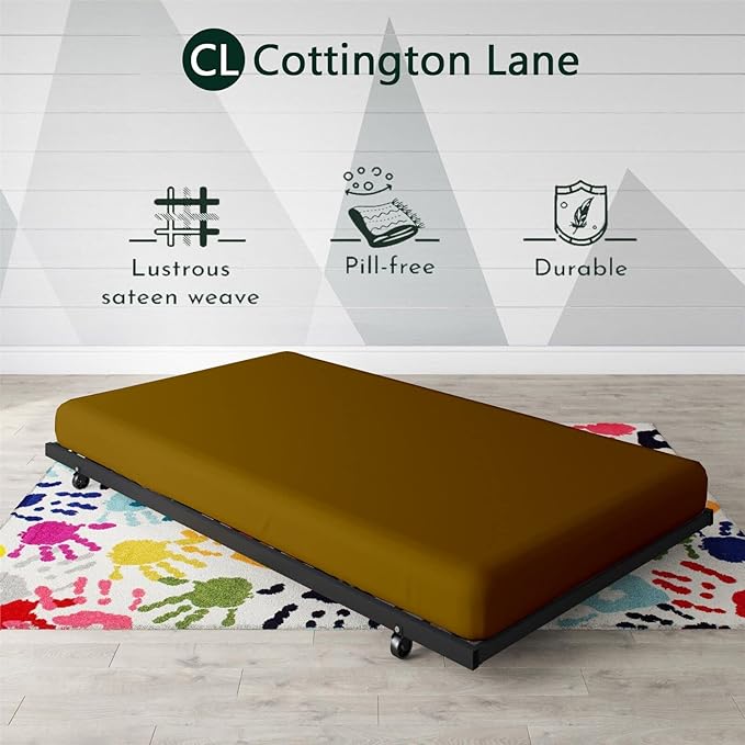 Cot Fitted Sheet 28 x 75, 100% Egyptian Cotton, 1 PC Cot Size Bottom Sheet Only, Perfect for Narrow Twin, Camp Bunk, Army Cots, Trifold Mattress, Camping Cot, Guest Bed Replacement(Sand Taupe)