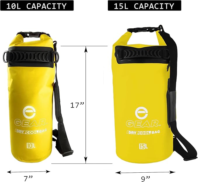 Enthusiast Gear Floating Cooler Bag Roll Top Insulated Dry Backpack – Leak Proof, Collapsible, Waterproof Cooler with Padded Shoulder Strap - Perfect for Kayaking Fishing Beach Hiking -15L
